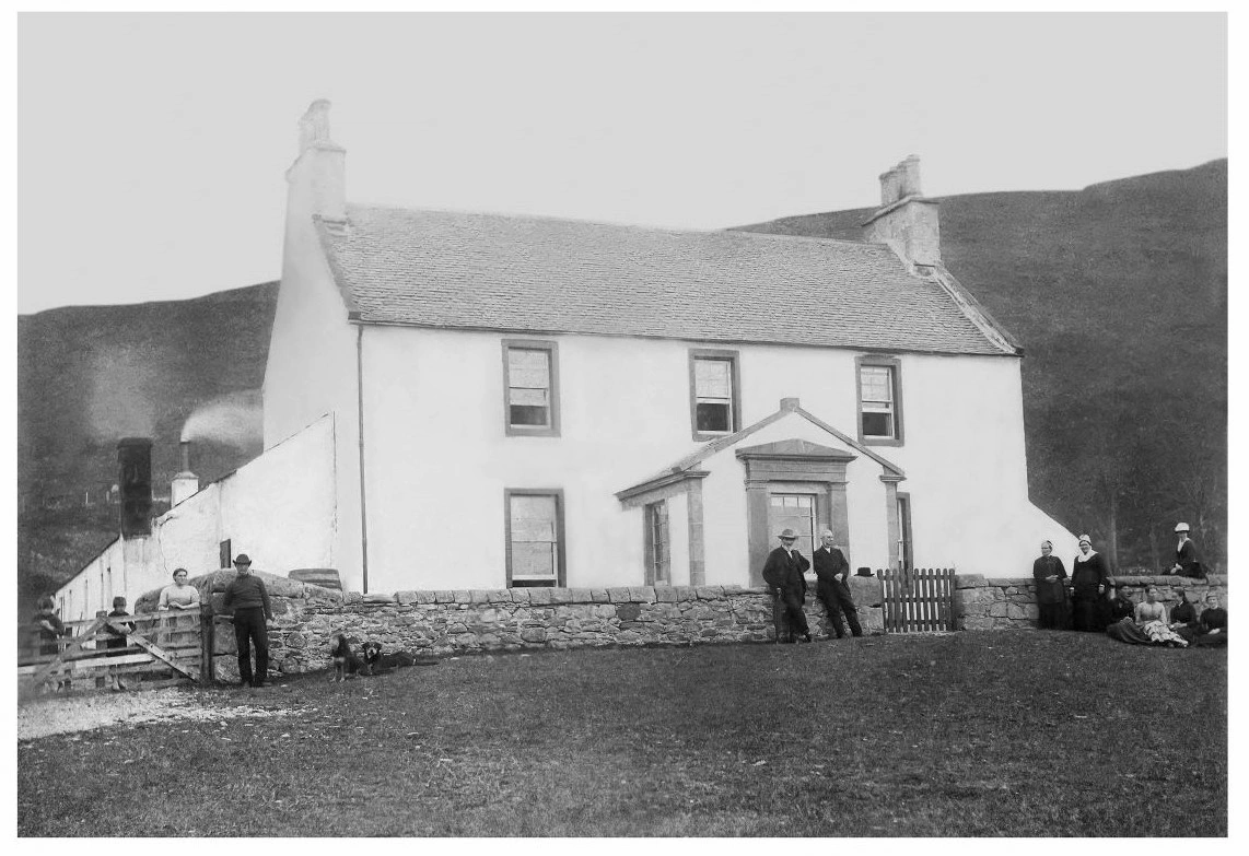 McIntyre family and tenants in front of the house, c. 1880